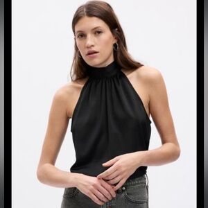 NWT GAP Elegant Black Halter Blouse